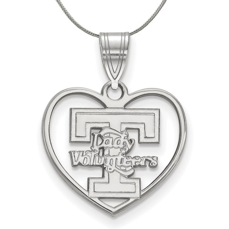 Sterling Silver U. Of Tennessee Lady Vols Heart Necklace - 20 Inch